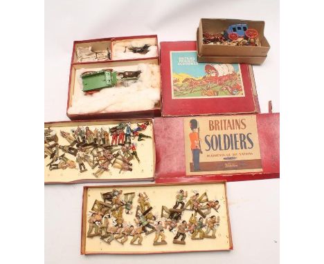 A Britains Prairie Schooner, boxed, together with Britains and other Red Indians and a Johillco stage coach, P (Est. plus 21%