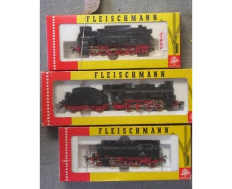 Three HO scale locomotives comprising 4094 0-10-0 tank, 4064 2-6-2 tank,. 4145 0-8-0 tender locomotive, two items have paint 