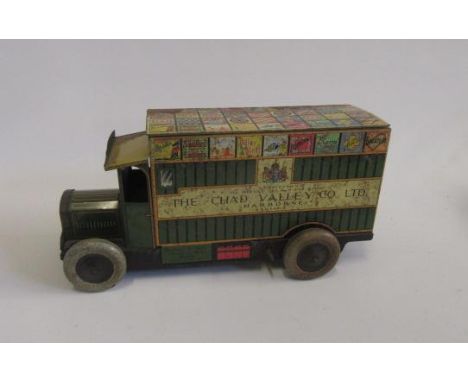 A Chad Valley Co. Ltd delivery van, tinplate clockwork, 10" long (Est. plus 21% premium inc. VAT)