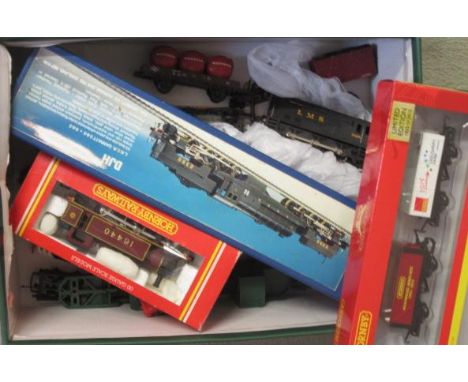 Hornby 0-6-0 Jinty tank in M.R. red, boxed, Lima L.M.S. 08 Diesel, DJH kit built L.N.E.R. Garratt, (some damage to cab), eigh