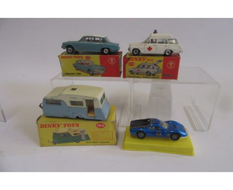 135 Triumph 2000, boxed, F-G, 278 Vauxhall ambulance, Dino Ferrari and 188 Caravan, all boxed (4) (Est. plus 21% premium inc.