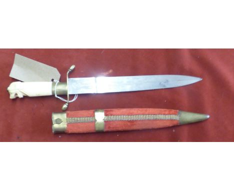 Indian 1950-1970's Souvenir dagger, an attractive piece with an ornate bone look plastic handle in the design of a lions head