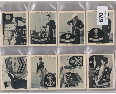 W A &amp; R S Churchman The Navy at Work 1937 set M 48 M48 VG
