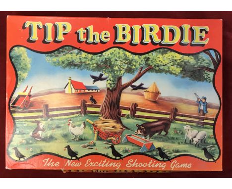 Tip the Birdie vintage shooting game by Louis Marx &amp; Co., Ltd. Great Britain, includes pressed steel and wood shotgun wit