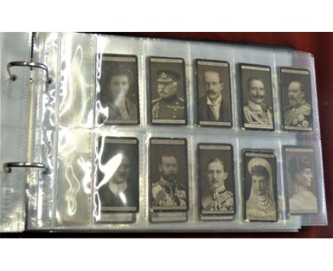 Cigarette card album, military Incl Silk Admiral Sir Percy Scott &amp; Admiral Sir R Poore, Ogdens Tabs, Players &amp; Wills 