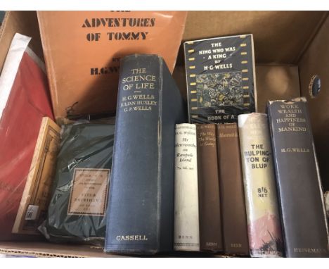 HG Wells Books and magazines including: Democracy Under Revision&nbsp;First edition, no D/w, 1927, The Science of Life&nbsp;1
