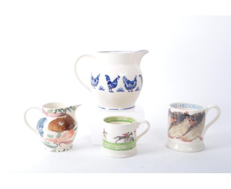 Emma Bridgewater, Stoke on Trent - A collection of ceramic mugs and jugs. To include Gymkhana race horse, Beatrix Potter Mrs 
