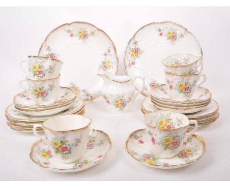 Royal Albert - A collection of 20th-century china tea service pieces, comprising of, six teacups, nine saucers, nine small pl