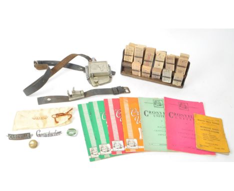 A vintage 20th century bus ticket bell and printing co. machine no. 57794, a large number of tickets housed in the original w