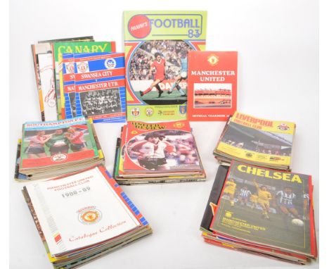 A large collection of 1980s football programmes, majority being Manchester United, with other examples including Sheffield U