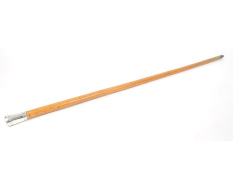 J Howell &amp; Co Ltd - An early 20th century wooden walking stick, with a horn ferrule and silver topped handle, by J Howell