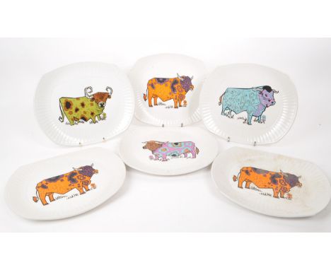 Staffordshire - Beefeater - A collection of six vintage 1970s English Ironstone Pottery ltd for Beefeater limited edition ste
