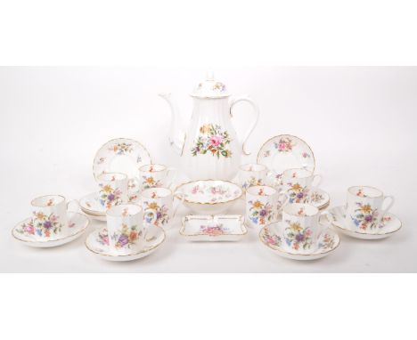 Royal Worcester - A collection of 20th Century bone china coffee service pieces, with the 'Roanoke' pattern. Comprising of, a
