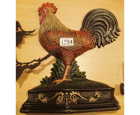 Cast iron Cockerel doorstop, H: 35 cm. P&amp;P Group 2 (£18+VAT for the first lot and £3+VAT for subsequent lots) 