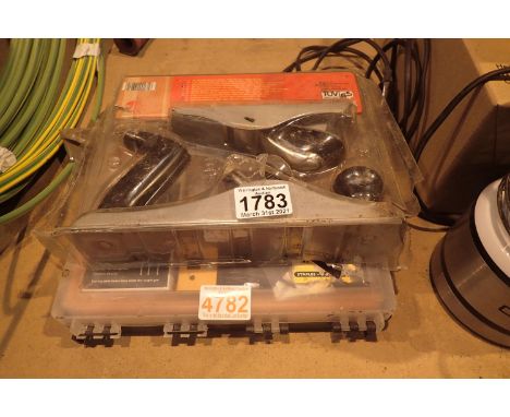 Two piece wood plane set and stapler machine. Not available for in-house P&amp;P, contact Paul O'Hea at Mailboxes on 01925 65