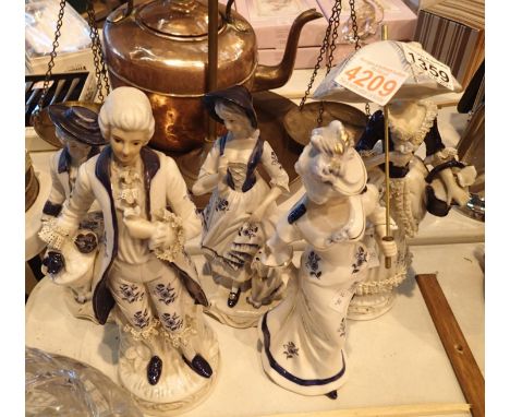 Five ceramic figurines including two Leonardo. Not available for in-house P&amp;P, contact Paul O'Hea at Mailboxes on 01925 6