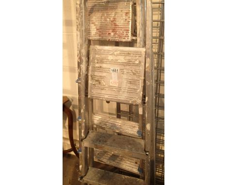 Two sets of aluminium step ladders. Not available for in-house P&amp;P, contact Paul O'Hea at Mailboxes on 01925 659133 