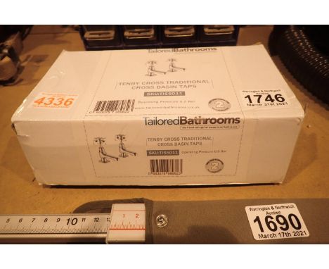 New boxed Tenby Cross traditional cross basin taps. Not available for in-house P&amp;P, contact Paul O'Hea at Mailboxes on 01