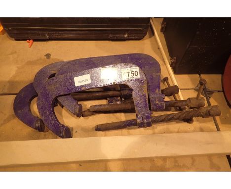 Four 6" metal G clamps. P&amp;P Group 2 (£18+VAT for the first lot and £3+VAT for subsequent lots) 