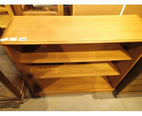Modern light oak effect open bookshelves, 86 x 94 cm. Not available for in-house P&amp;P, contact Paul O'Hea at Mailboxes on 