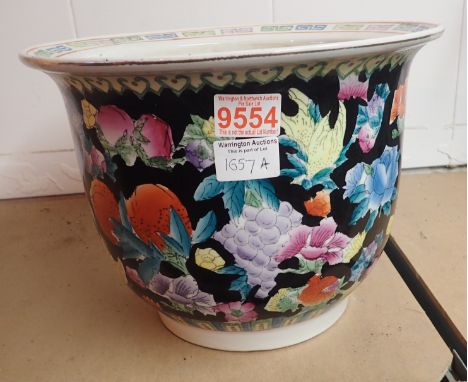 Large ceramic floral patterned planter. Not available for in-house P&amp;P, contact Paul O'Hea at Mailboxes on 01925 659133 
