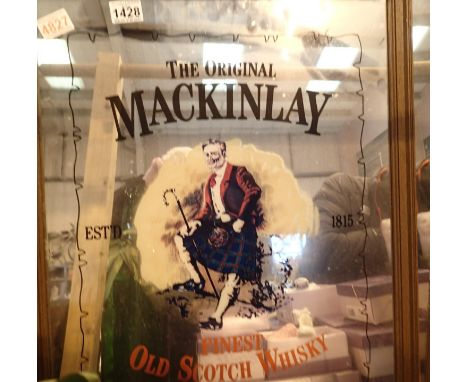 Reproduction original Mackinlay Scotch whisky advertising mirror, and another mirror 90 x 40 cm. Not available for in-house P