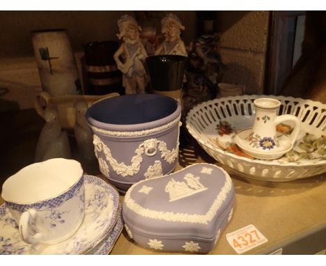 Decorative ceramics including Bisque figurines, Wedgwood jasperware etc. Not available for in-house P&amp;P, contact Paul O'H