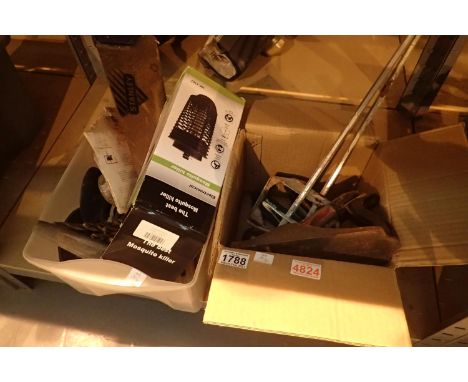 Two boxes of mixed trade tools including a mosquito killer. Not available for in-house P&amp;P, contact Paul O'Hea at Mailbox