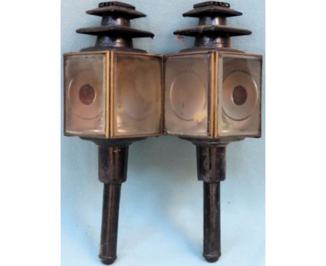 Pair of vintage carriage lamps. Approx. 44cms

used condition with wear. not tested 