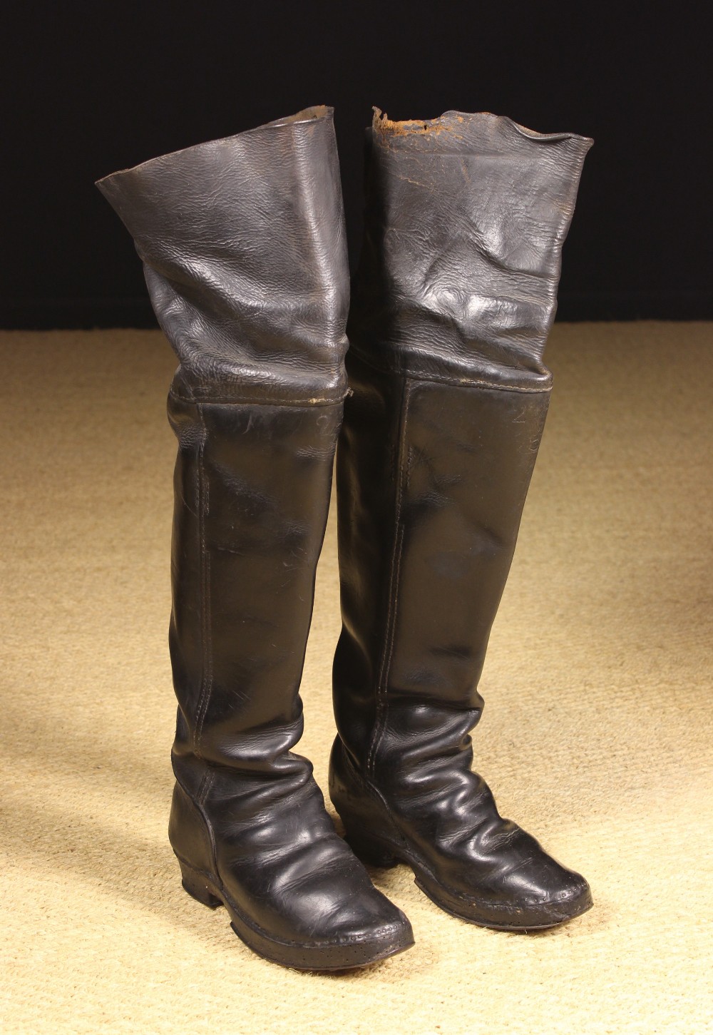 A Pair of 17th or 18th Century Leather Cavalryman’s Thigh-length Boots