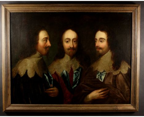 Follower of Sir Anthony Van Dyck (1599 - 1641). An 18th Century Oil on Canvas, Circa 1720: Head & Shoulders Portrait of King 