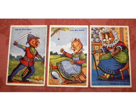 UNUSED POSTCARDS PUBLISHED "ALPHA" BY LOUIS WAIN SERIES 895, FAULTS (3) 
