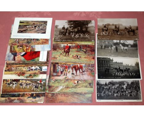 MIXED POSTCARDS, HUNTING AND COUNTRY SPORTS, FEW RP. MAINLY ART TYPES (43) 