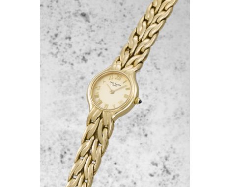 Patek Philippe. A lady's 18K gold quartz bracelet watch with sigma dialModel: La FlammeReference: 4816/1Date: Circa 1985Movem