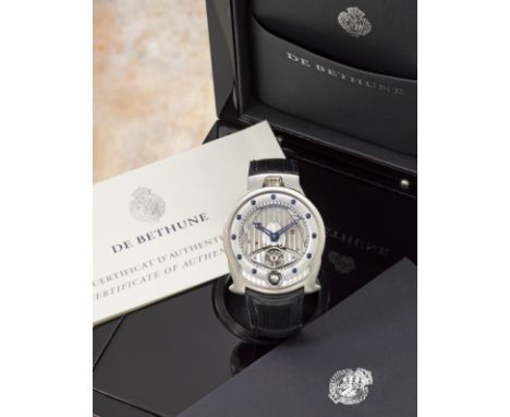 De Bethune. A fine and unusual 18K white gold manual wind skeletonised wristwatch with spherical 3D moon phaseModel: DBS-W, N