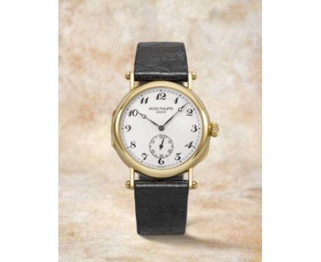 Patek Philippe. A fine and rare 18K gold manual wind anniversary officers wristwatchModel: Officier 'Anniversary Edition'Refe