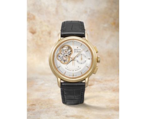 Zenith. A fine 18K rose gold automatic semi-skeletonised chronograph wristwatchModel: El Primero ChronomasterReference: 18.02