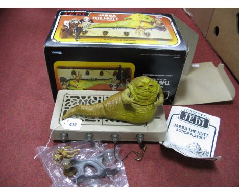 An Original Star Wars Trilogy Return of The Jedi Jabba The Hutt Action Playset, by Kenner, comprising of Jabba, two bowl halv