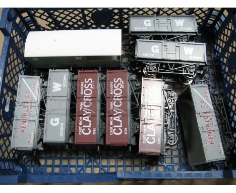 Nine LIMA 'O' Gauge/7mm Unboxed Items of Rolling Stock, one 20T GW brake van, eight ore wagons, "Claycross" and "Kendall and 