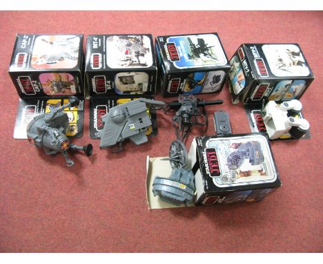 Five Original Star Wars Trilogy Return of The Jedi Mini Rigs, by Kenner, comprising of Tripod Laser Cannon, Radar Laser Canno