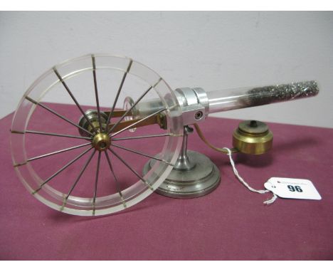 A Single Piston Engineered Scale Model of a L.A.G Stirling Thermo Acoustic Engine, 8" pyrex tube with stainless steel mesh, 1