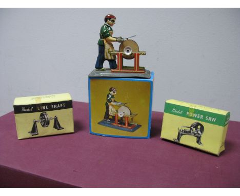 Three "Live Steam Plant" Boxed Accessories, Wilesco Ref M74 "Shears Grinder", good condition - Multrim "Power Saw" and a "Lin