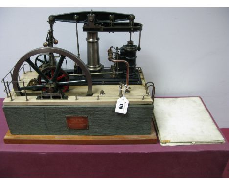 A 1" Scale Model of a Circa 1840 ME Beam Engine, built by a Mr P.J Pickwick in 1967 from plans by G Gentry - powered by eithe