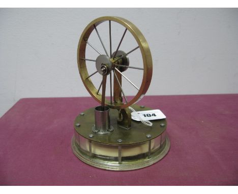 A Small Scale Engineered Model of a Stirling Type Engine, temperature difference hot air engine - built to an excellent stand