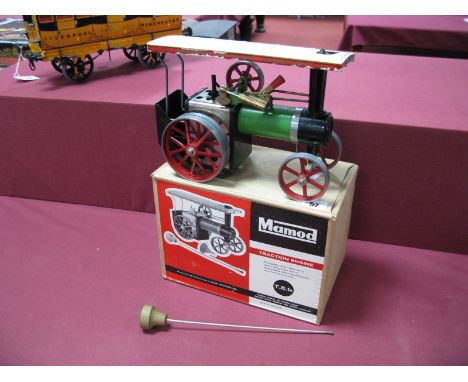 Mamod Ref TE1A Live Steam Traction Engine, good boxed condition with burner and control rod, filler missing, appears to be li
