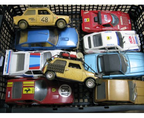 Nine 1:25 Scale 1970's Diecast Cars, by Politsil, rally cars, noted, playworn.