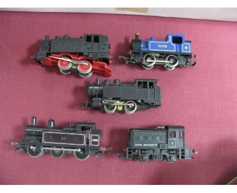 Five "OO"Gauge/4mm Unboxed Locomotives, playworn and/or requiring attention Lima 0-4-0 Jouef playcraft 0-4-0, Hornby Industri