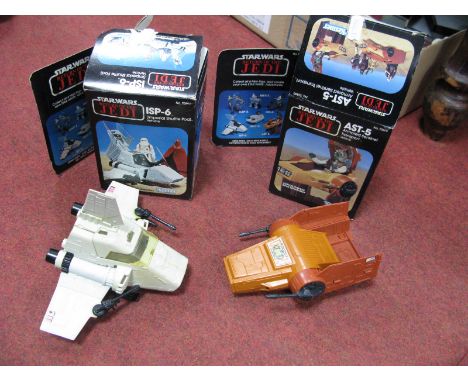 Two Original Star Wars Trilogy Return of The Jedi Plastic Toy Space Vehicles, by Kenner (circa 1983), comprising of AST-5, in