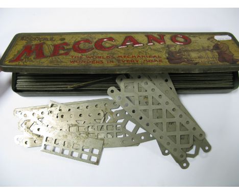 A 1911 'Royal Meccano Tin', produced for he Coronation of George V, although only fair condition, a rare item, some nickel pl