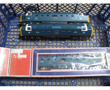 Three 'OO' Gauge/4mm Lima Co-co Class 55 "Deltic" Diesel Locomotives, BR blue,Royal Scots grey R/No 55022, boxed, good, "Nimb